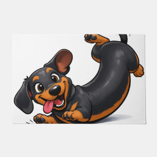 Playful Dachshund Puppy Doormat