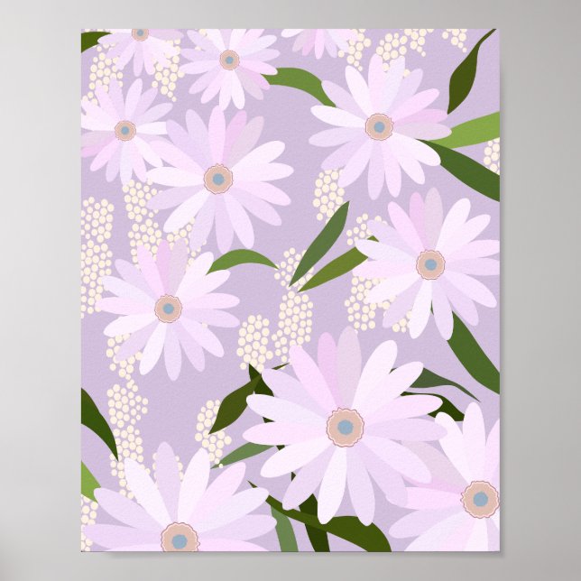 Playful Daisies 04 Lilac Flowers Poster (Front)