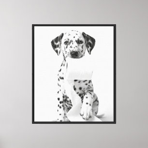 Playful Dalmatian Puppy Holding Toilet Paper Roll Canvas Print