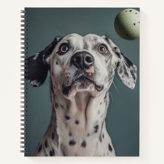 Playful Dalmatian with Ball Notebook