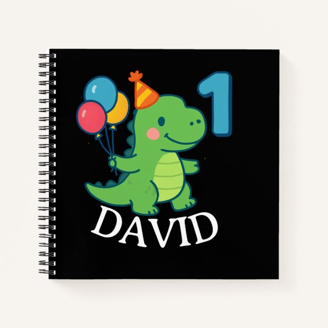 Playful Dino Birthday Celebration   Notebook (Front)