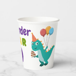 Playful Dinosaur three-years Birthday Paper Cups