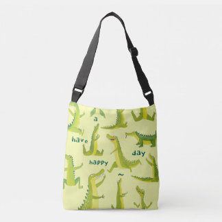 Playful Dinosaurs, Drawn Fun for Dino-Lovers Crossbody Bag
