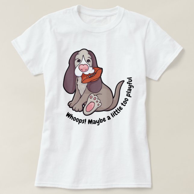 Playful dog burst ball graphic art t-shirt (Design Front)