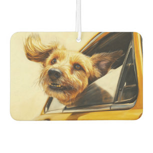 Playful Dog Enjoying Car Ride Art Print Air Freshener