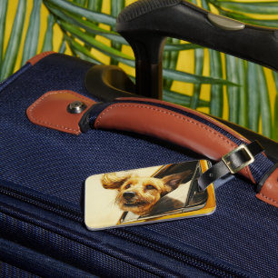 Playful Dog Enjoying Car Ride Art Print Luggage Tag