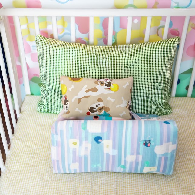 Playful Dog Lumbar Pillow (Great gift for the baby!)