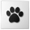 Playful Dog Paw Print for Dog Lover BLACK PAW C01
