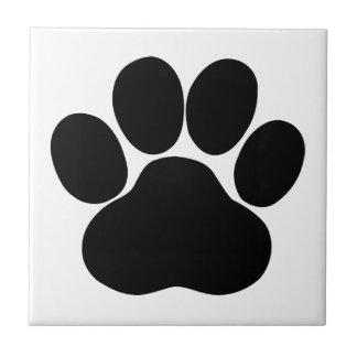 Playful Dog Paw Print for Dog Lover Tile