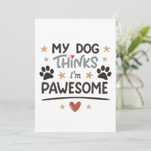 Playful Dog Pawesome Cartoon Art Holiday Card