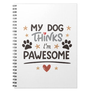 Playful Dog Pawesome Cartoon Art Notebook
