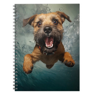 Playful Dog Swimming Underwater Design Notebook