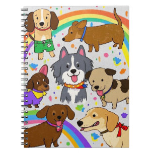 Playful Dogs Puppies Notebook