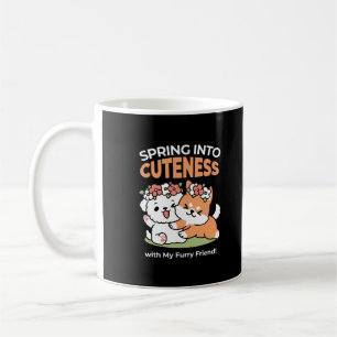 Playful Dogs with Flower Crowns – Fun Spring Theme Coffee Mug