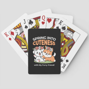 Playful Dogs with Flower Crowns – Fun Spring Theme Playing Cards