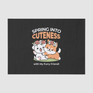 Playful Dogs with Flower Crowns – Fun Spring Theme Tissue Paper