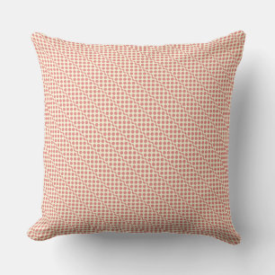Playful dots pink red on cream throw pillow