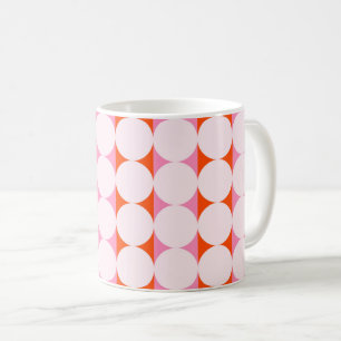 Playful Dots & Stripes - red and pink Coffee Mug