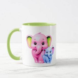 Playful Elephant Pair Mug