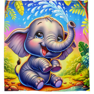 "Playful Elephant Splash"