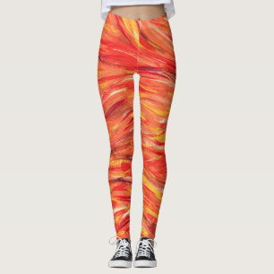 Playful Energy and Passion Original Abstract Art Leggings