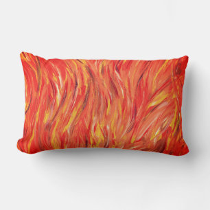 Playful Energy and Passion Original Abstract Art Lumbar Pillow