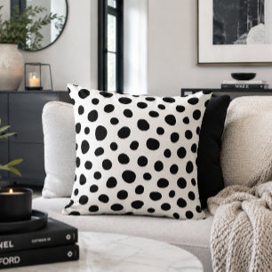 Playful Energy Dalmatian Inspired Dotted Spots Throw Pillow