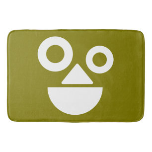 Playful face minimal funny bath mat