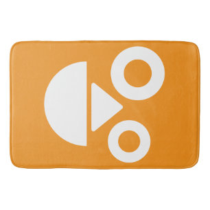 Playful face minimal funny orange bath mat