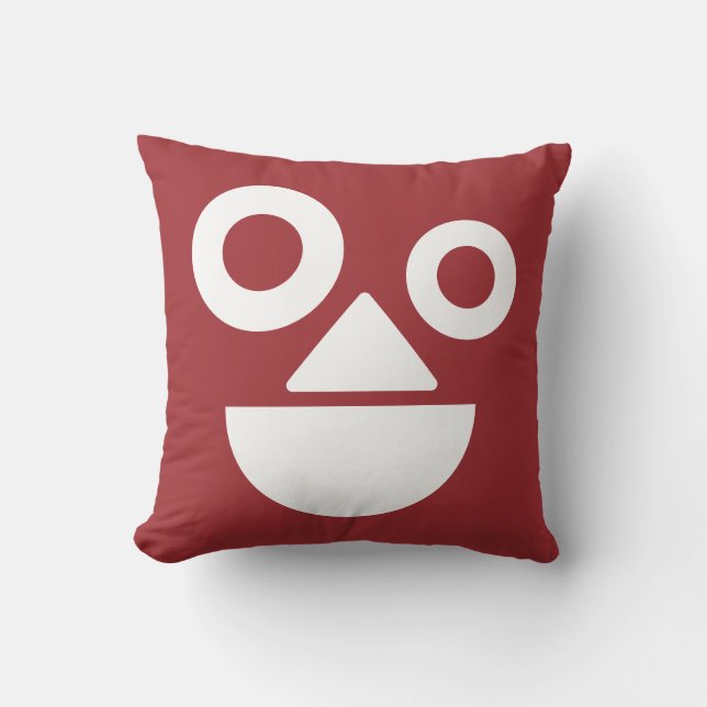 Playful face minimal funny throw pillow (Front)