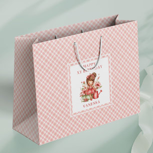 Playful Fairy Girl Blush Floral Birthday Gift Bags