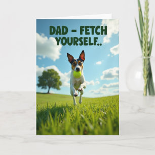 Playful Fathers Day Fetch Card