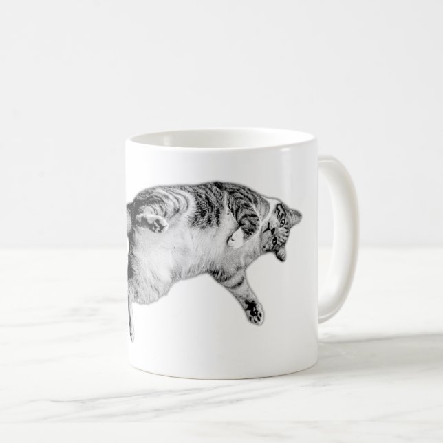 Playful Flip in Black and White Coffee Mug (Front Right)