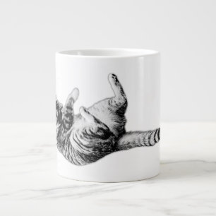 Playful Flop in Black and White Large Coffee Mug