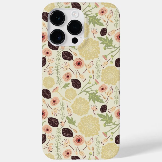 Playful Floral Mix Cream Peach Flower Pattern Case (Back)