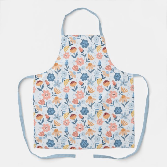 Playful Floral Pattern Apron (Front)