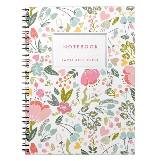 Playful Flowers Personalized Notebook (Front)