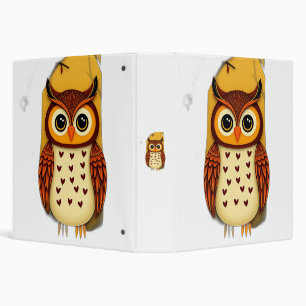 Playful Folk Art Owl with Autumn Colours Binder
