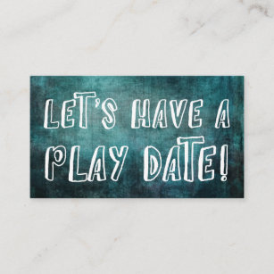 Playful Font Dark Teal Grunge Mommy Play Date Card