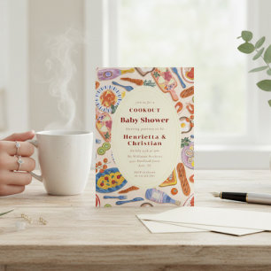 Playful Food Art Cookout Baby Shower Invite