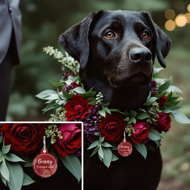 Playful Fox Autumn Wedding Pet Tag (Celebrate your love with rustic charm and woodland romance!)