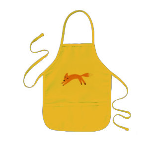 Playful fox kids apron