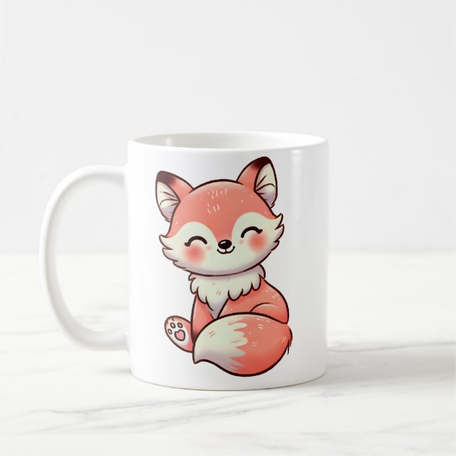 Playful Fox with Woodland Charm Coffee Mug (Left)