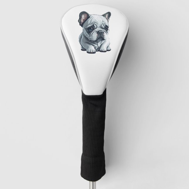 Playful French bulldog sitting  Golf Head Cover (Front)