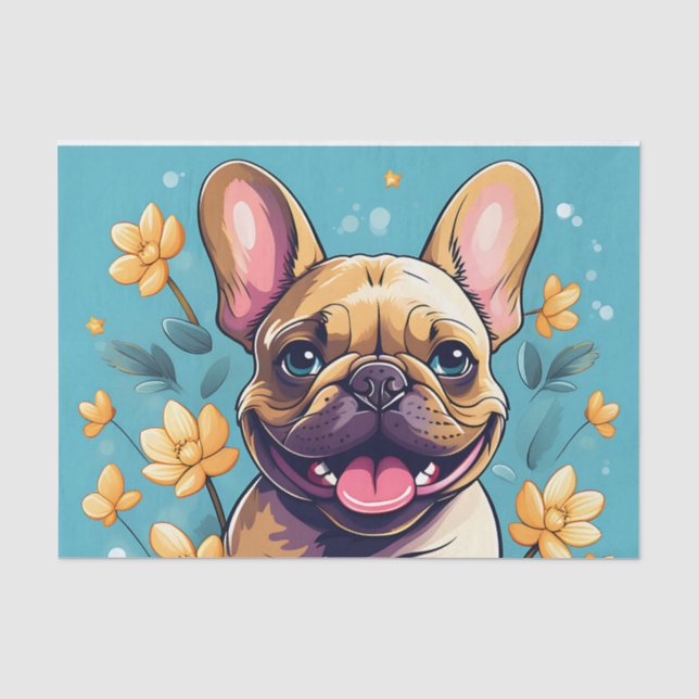 Playful French Bulldog Tissue Paper (Front)