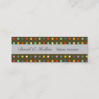 Playful Frisky Fun Cute Modern Colourful Polka Mini Business Card