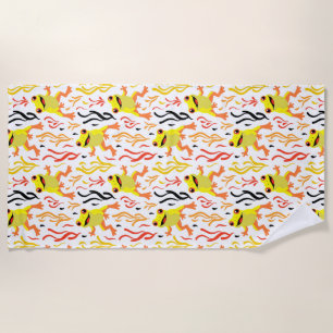 Playful Frogs Beach Towel