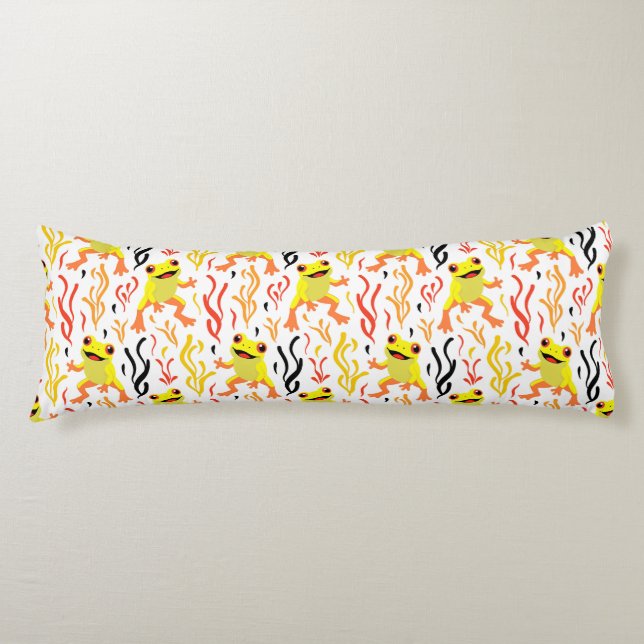 Playful Frogs Body Pillow (Front)