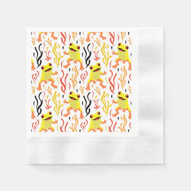 Playful Frogs Napkin (Front)