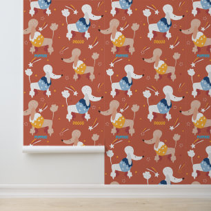 Playful Fun French Poodle Dog Pet Personalized Wallpaper